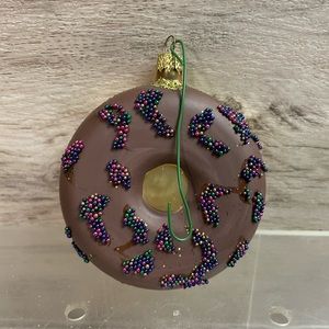 Dunkin Donuts Christmas Tree Ornament Donut Chocolate Frosting With Sprinkles